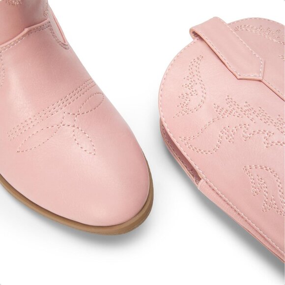 Kids Dark Pink Toddler Little Cowboy Western Square Toe Riding Calf Boots - Picture 5 of 6